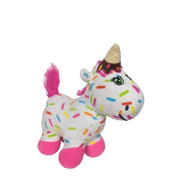 Peek A Boo Toys Sprinkles The Unicorn Rainbow Ice Cream Cone Horn Plush 9" - Picture 1 of 5